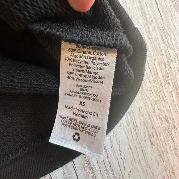 Long Sleeve Sweatshirt Dress with Plaid Print Sleeves Bow Cuffs XS - Picture 10 of 10